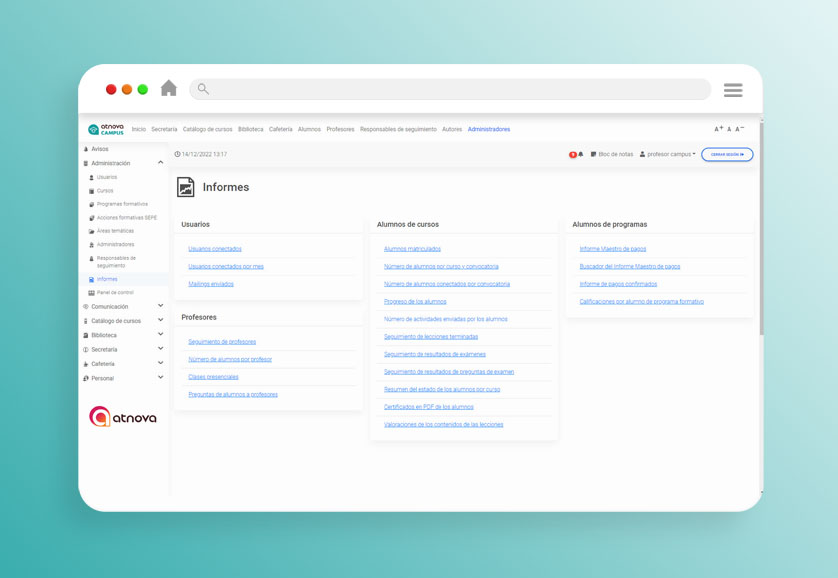 screenshot of Atnova Campus